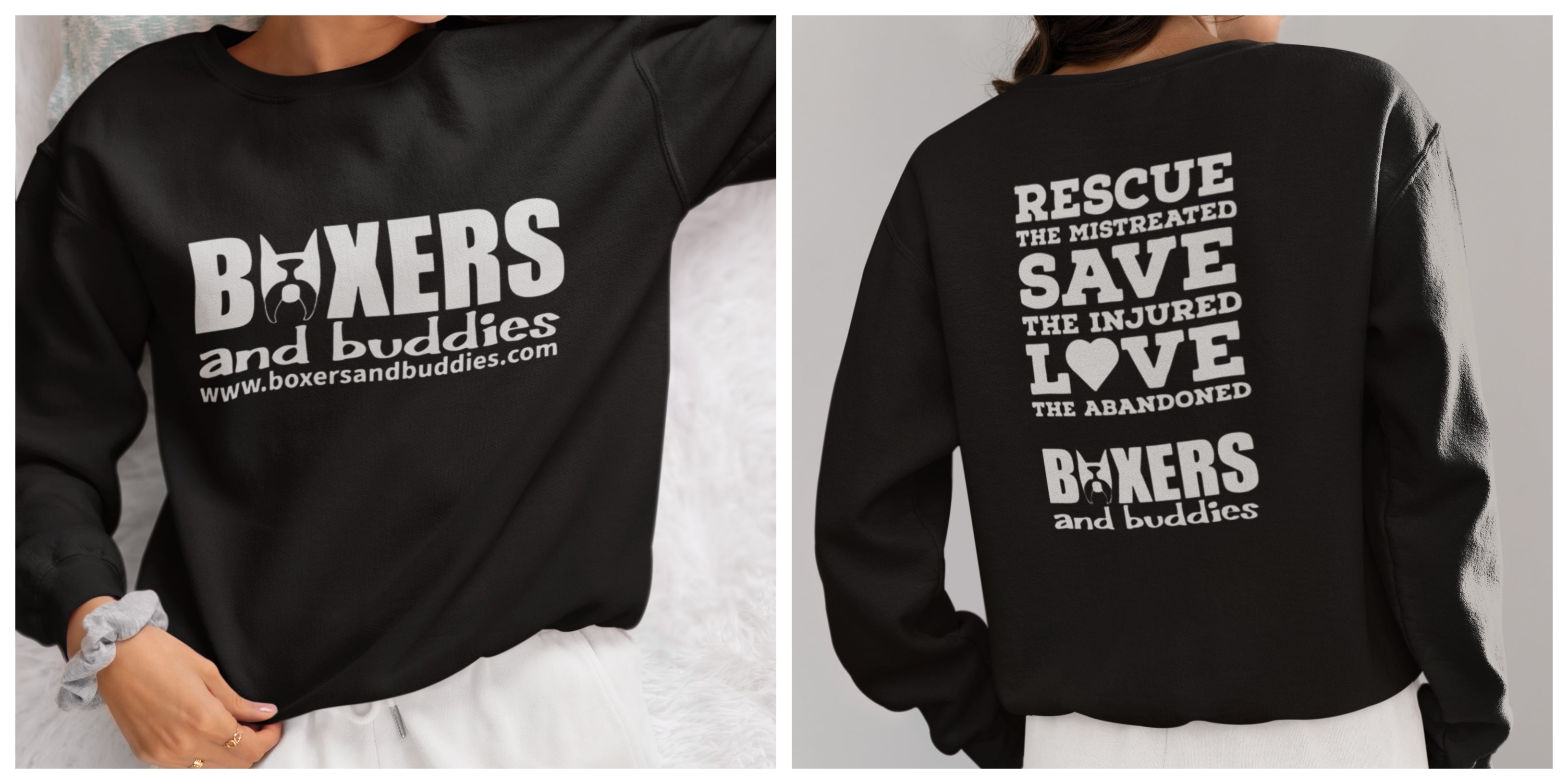 Boxers and Buddies Sweatshirts (Available in several colors)