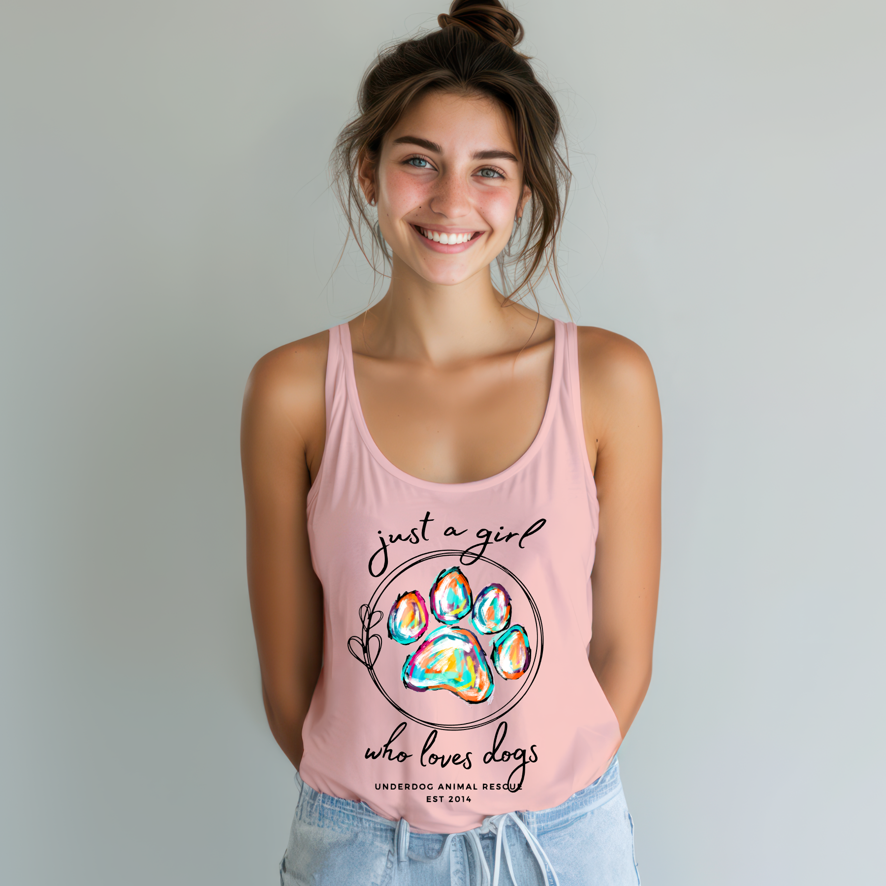 Love's Dogs Flowy Racerback Tank (Available in several colors)