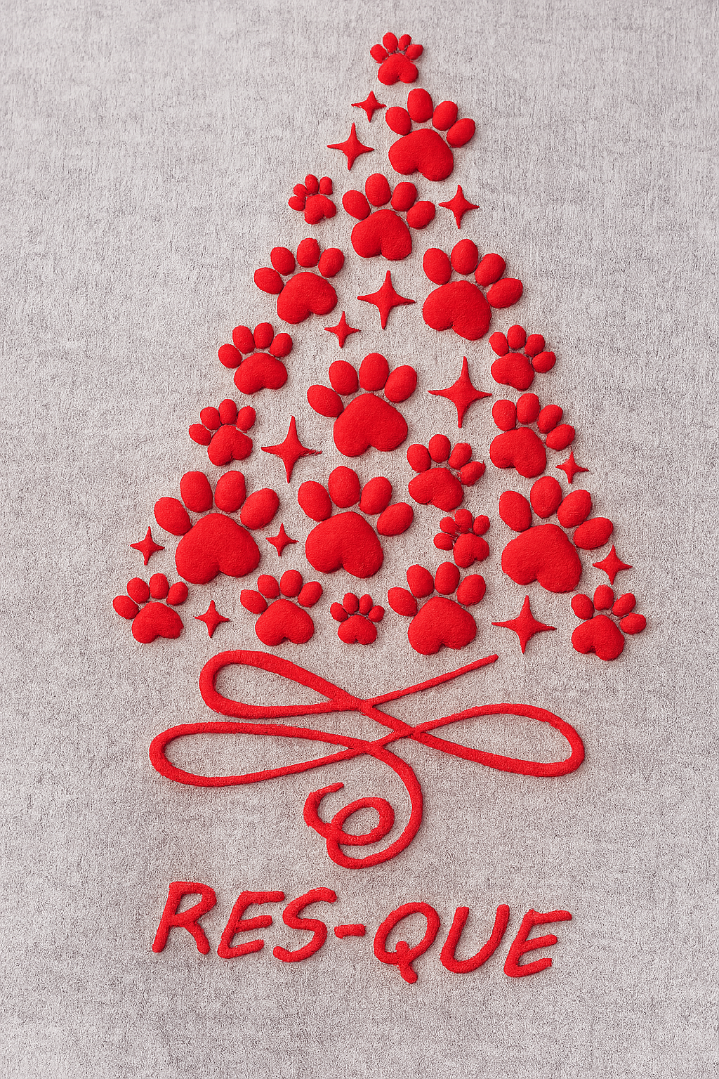 RES-QUE Holiday Sweatshirt (Red Puff HTV)  Cozy • Dimensional • Rescue-Themed Holiday Style