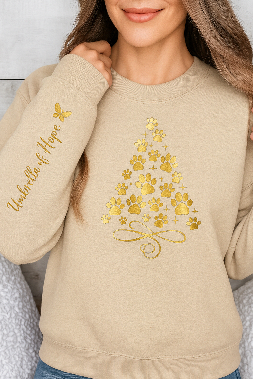 Umbrella of Hope Gold Holiday Sweatshirt (Available in Several Colors)