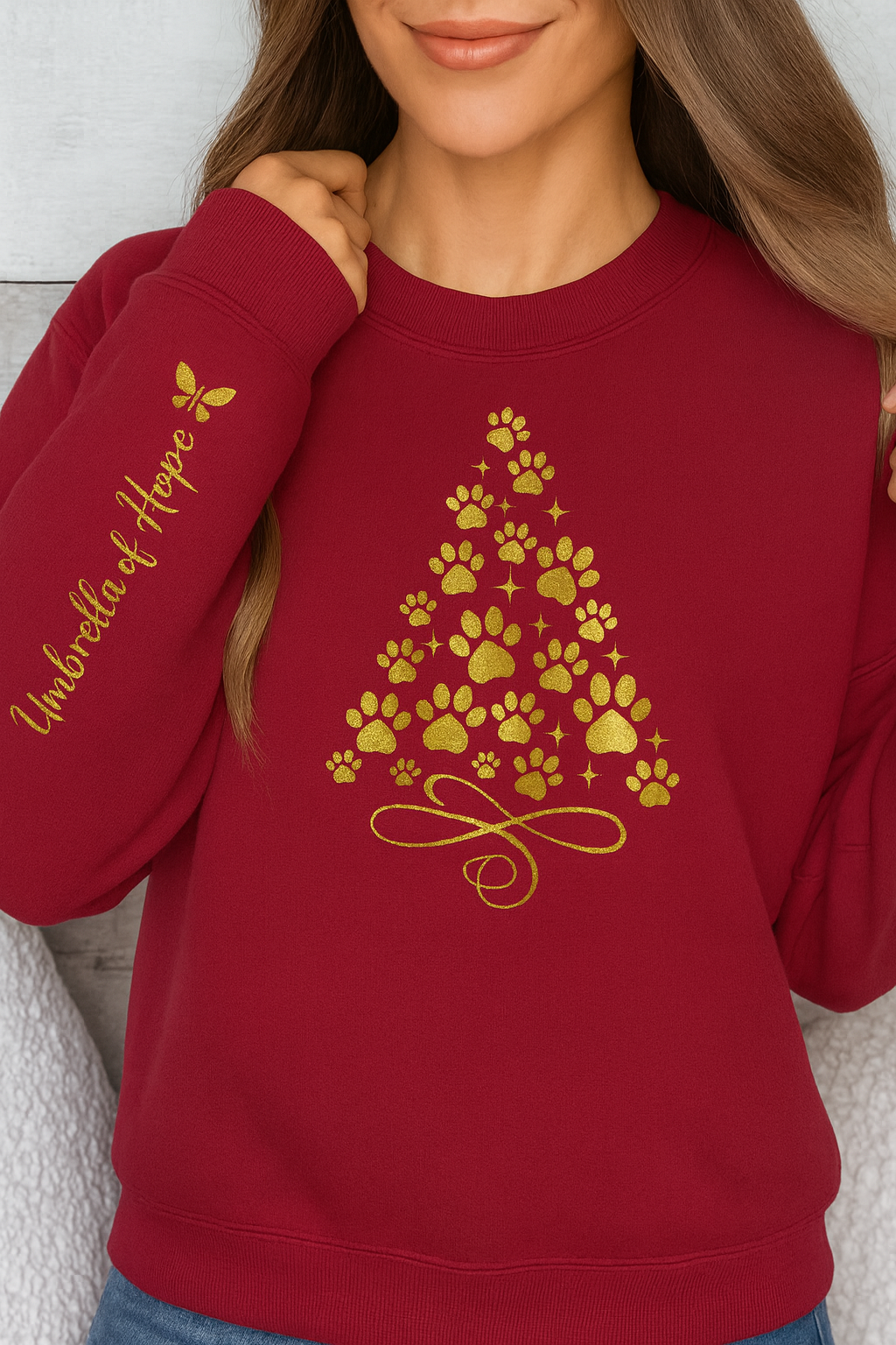 Umbrella of Hope Gold Holiday Sweatshirt (Available in Several Colors)