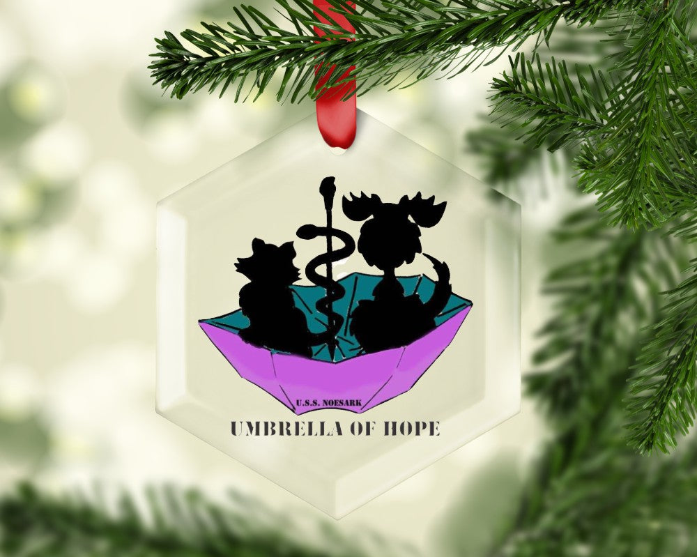 Umbrella of Hope Glass Ornament (Free with purchase just add to cart)