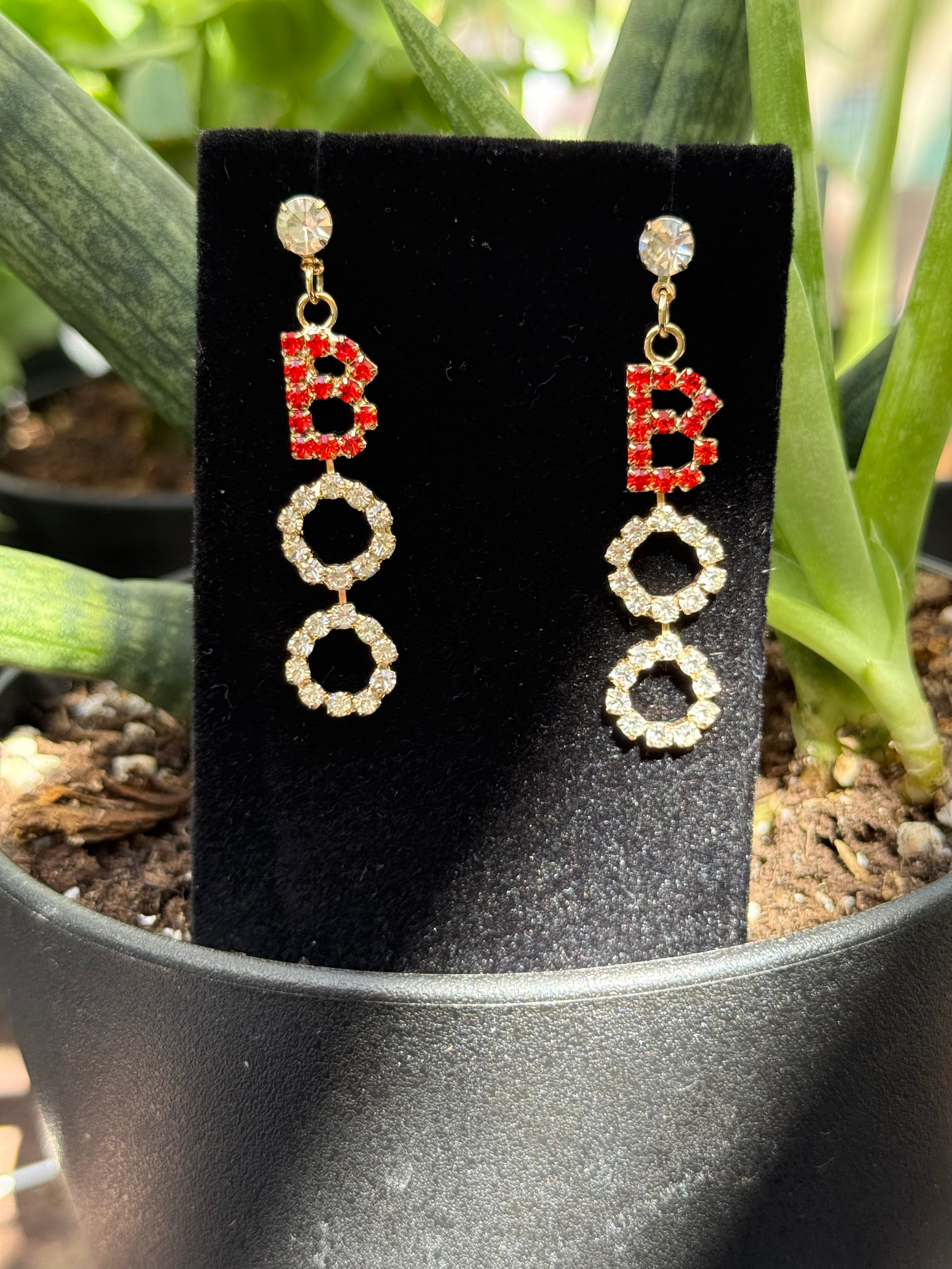 BOO Halloween Dangle Earrings – Silver & Gold