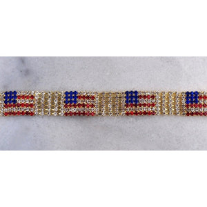 Patriotic American Flag Austrian Crystal Tennis Bracelet