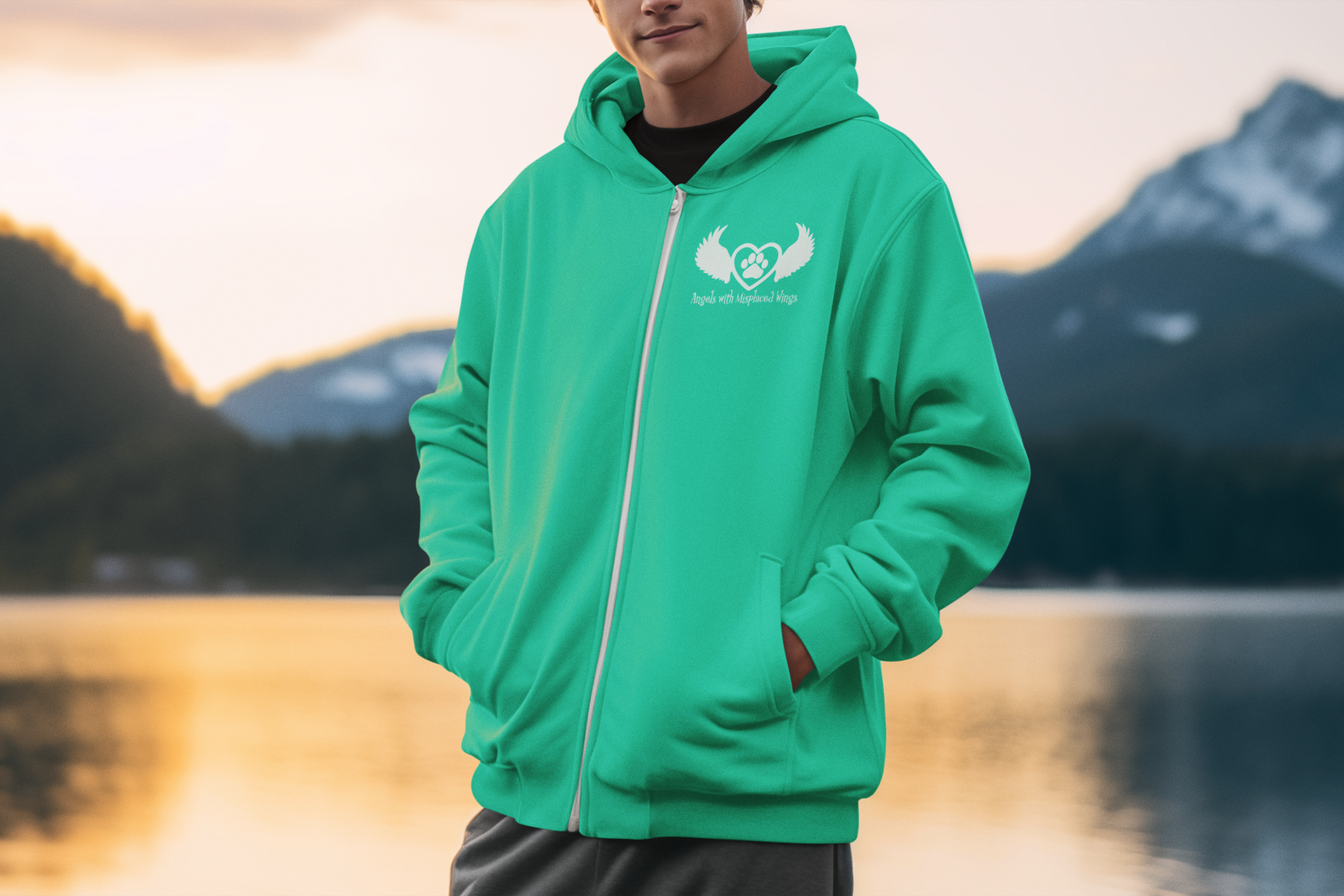 Wings Zip Up Fleece Hoodie (available in several colors)