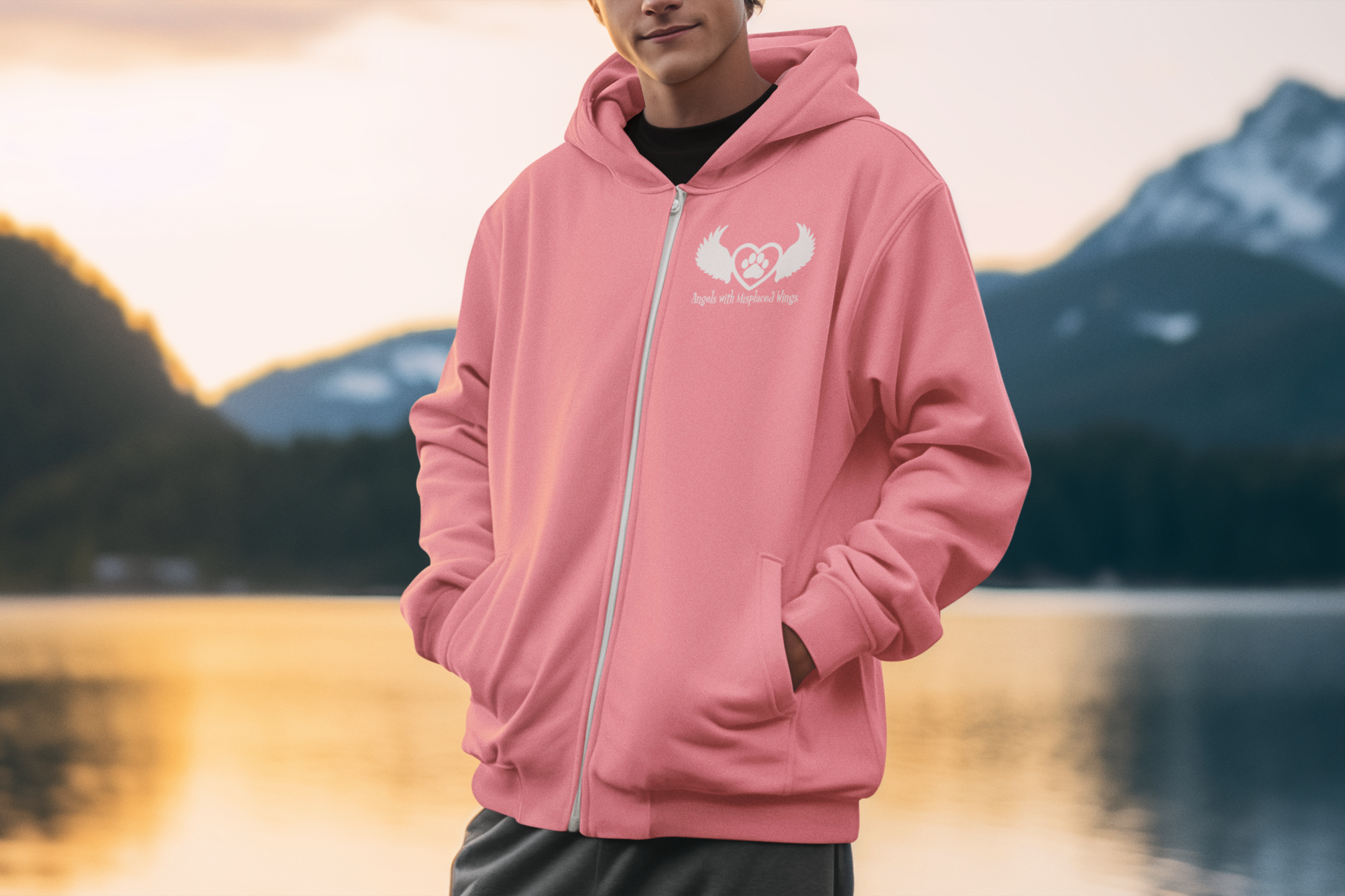 Wings Zip Up Fleece Hoodie (available in several colors)