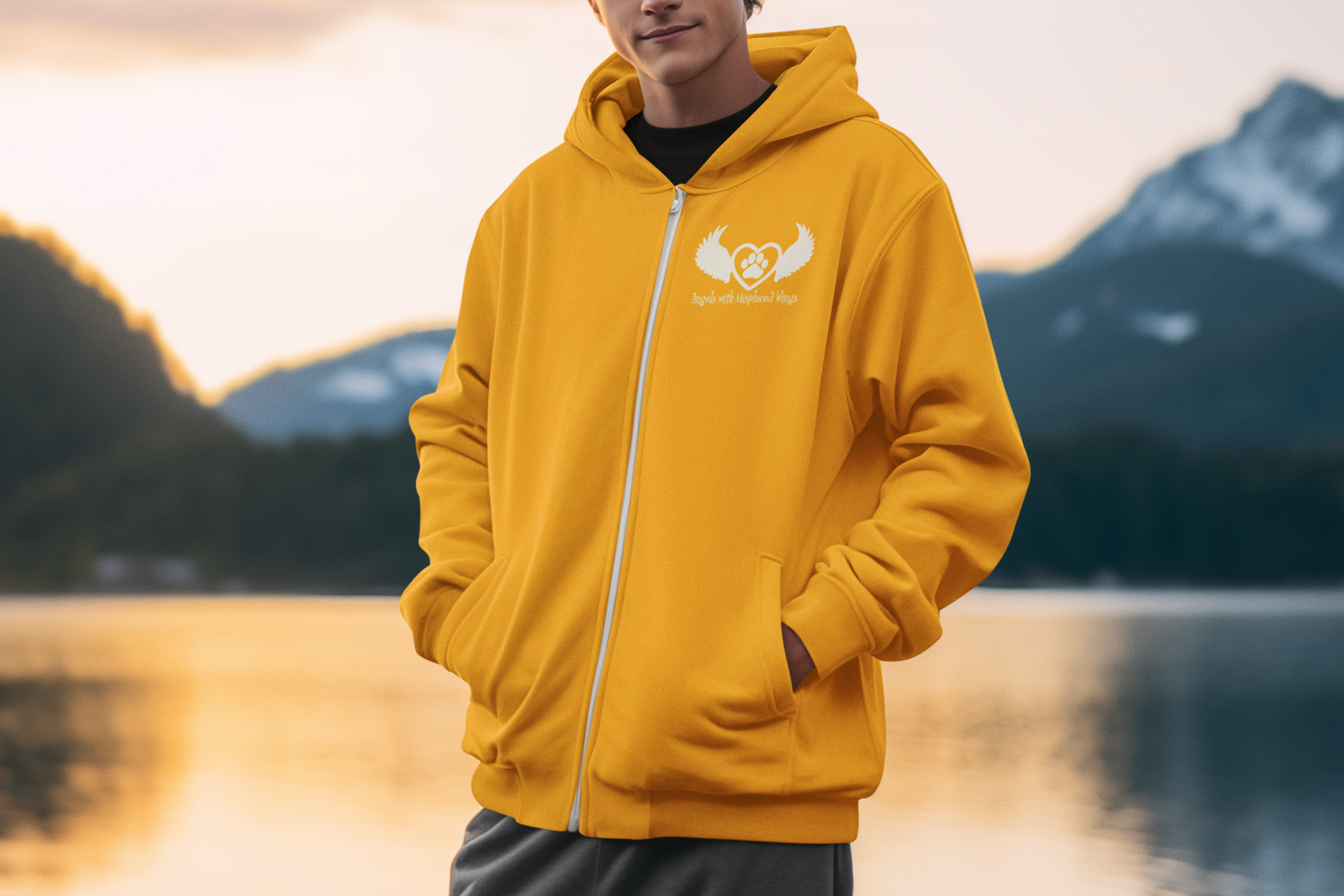 Wings Zip Up Fleece Hoodie (available in several colors)