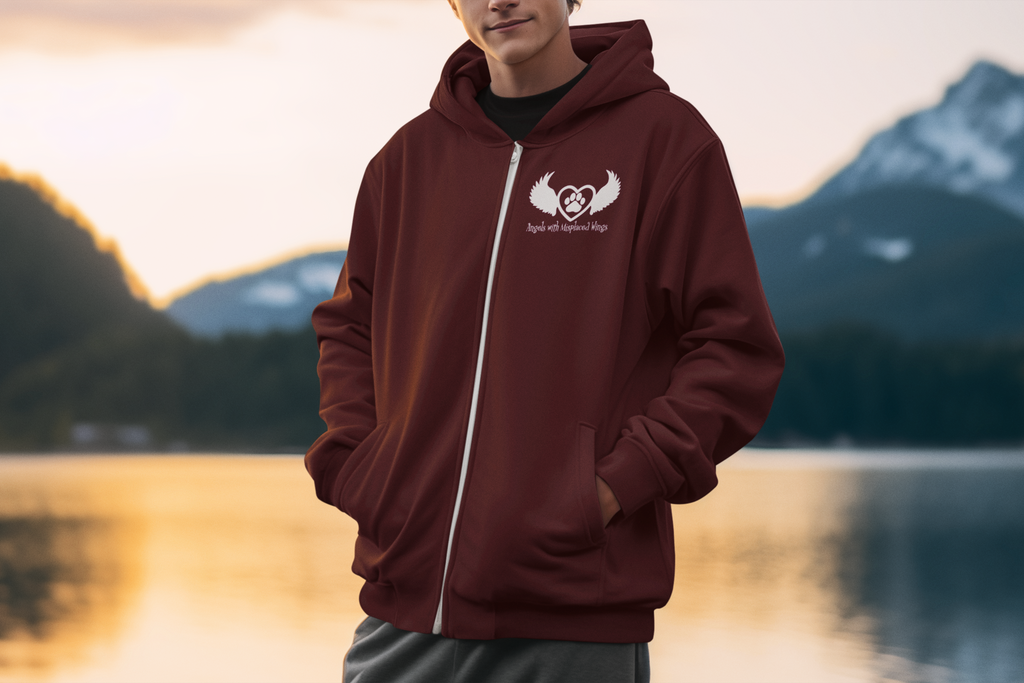 Wings Zip Up Fleece Hoodie (available in several colors)
