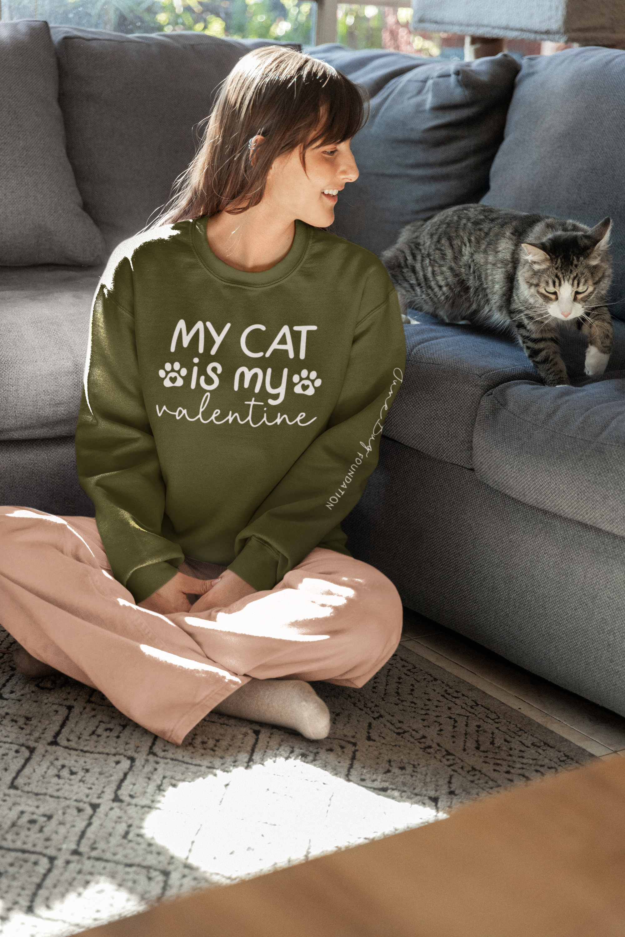 June Bug My Cat Valentines Sweatshirt