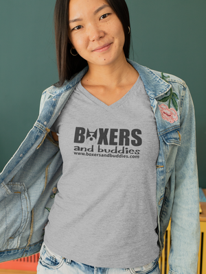 Boxers and Buddies Ladies Triblend Relaxed V-Neck (Available in several colors)