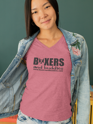 Boxers and Buddies Ladies Triblend Relaxed V-Neck (Available in several colors)