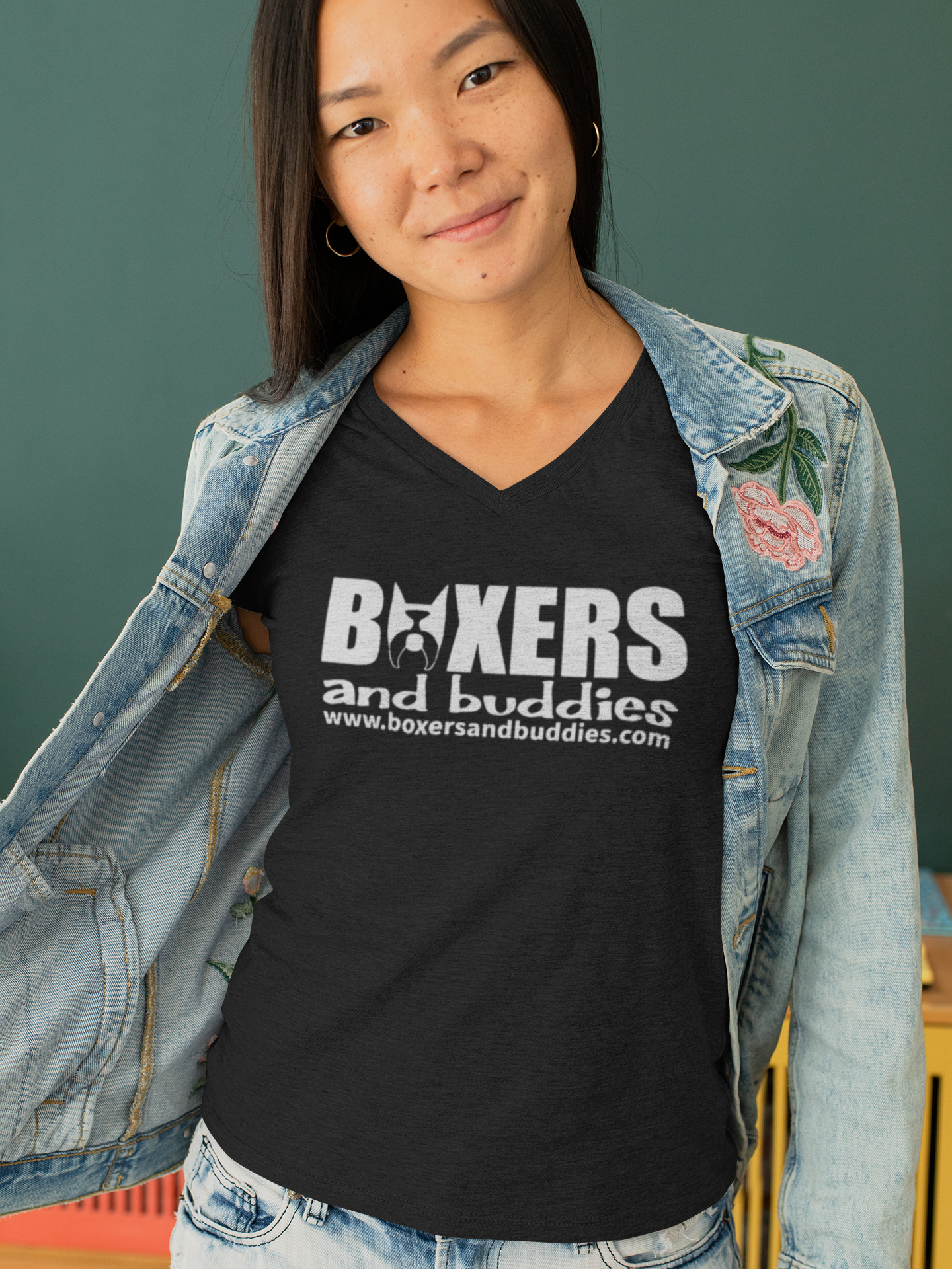 Boxers and Buddies Ladies Triblend Relaxed V-Neck (Available in several colors)