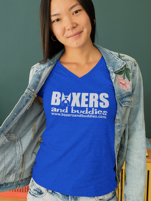 Boxers and Buddies Ladies Triblend Relaxed V-Neck (Available in several colors)