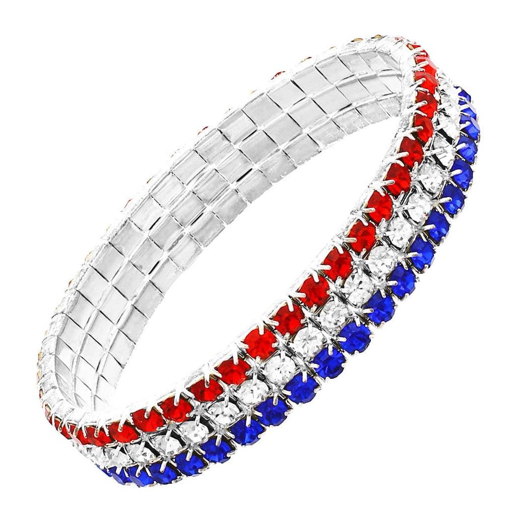 Red, White and Blue Striped Bracelet