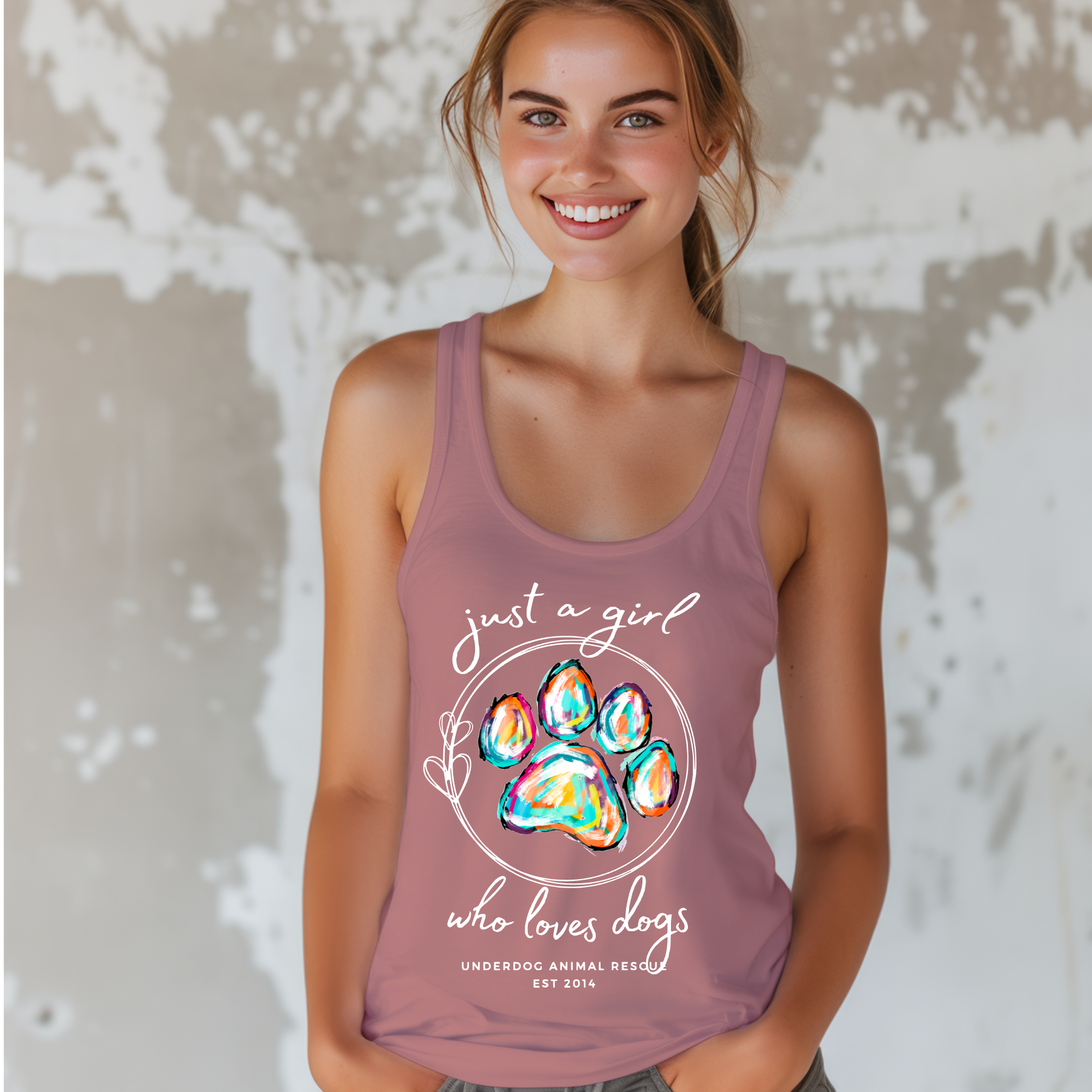 Love's Dogs Flowy Racerback Tank (Available in several colors)