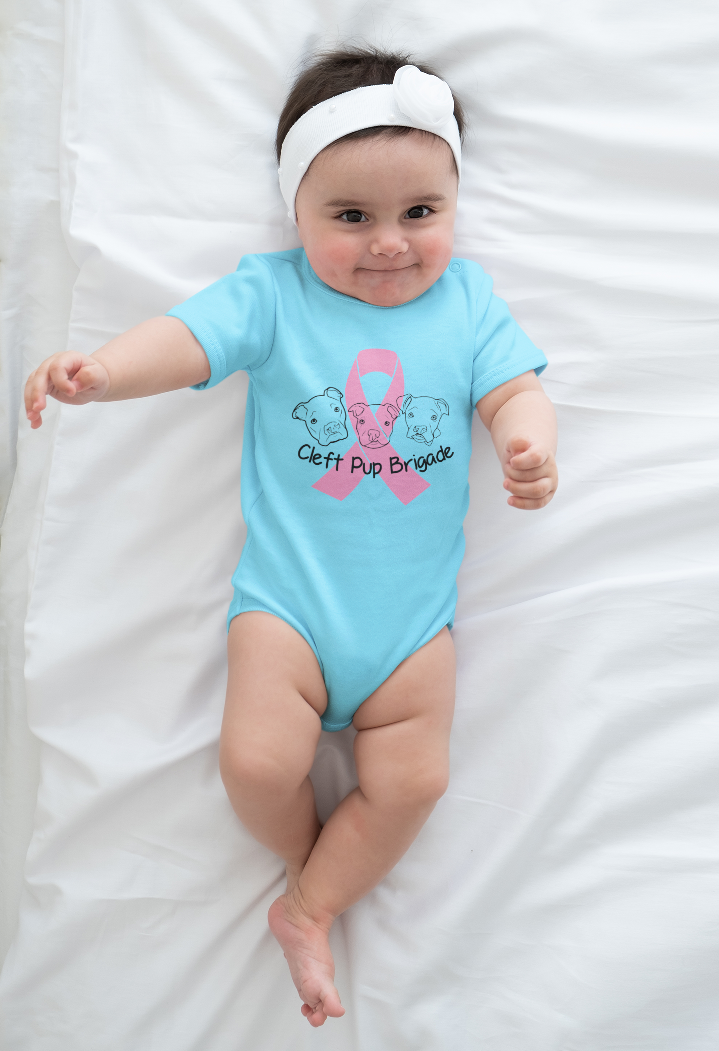 Cleft Pup Brigade Cancer Awareness Logo Onsie