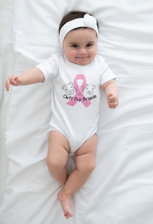 Cleft Pup Brigade Cancer Awareness Logo Onsie