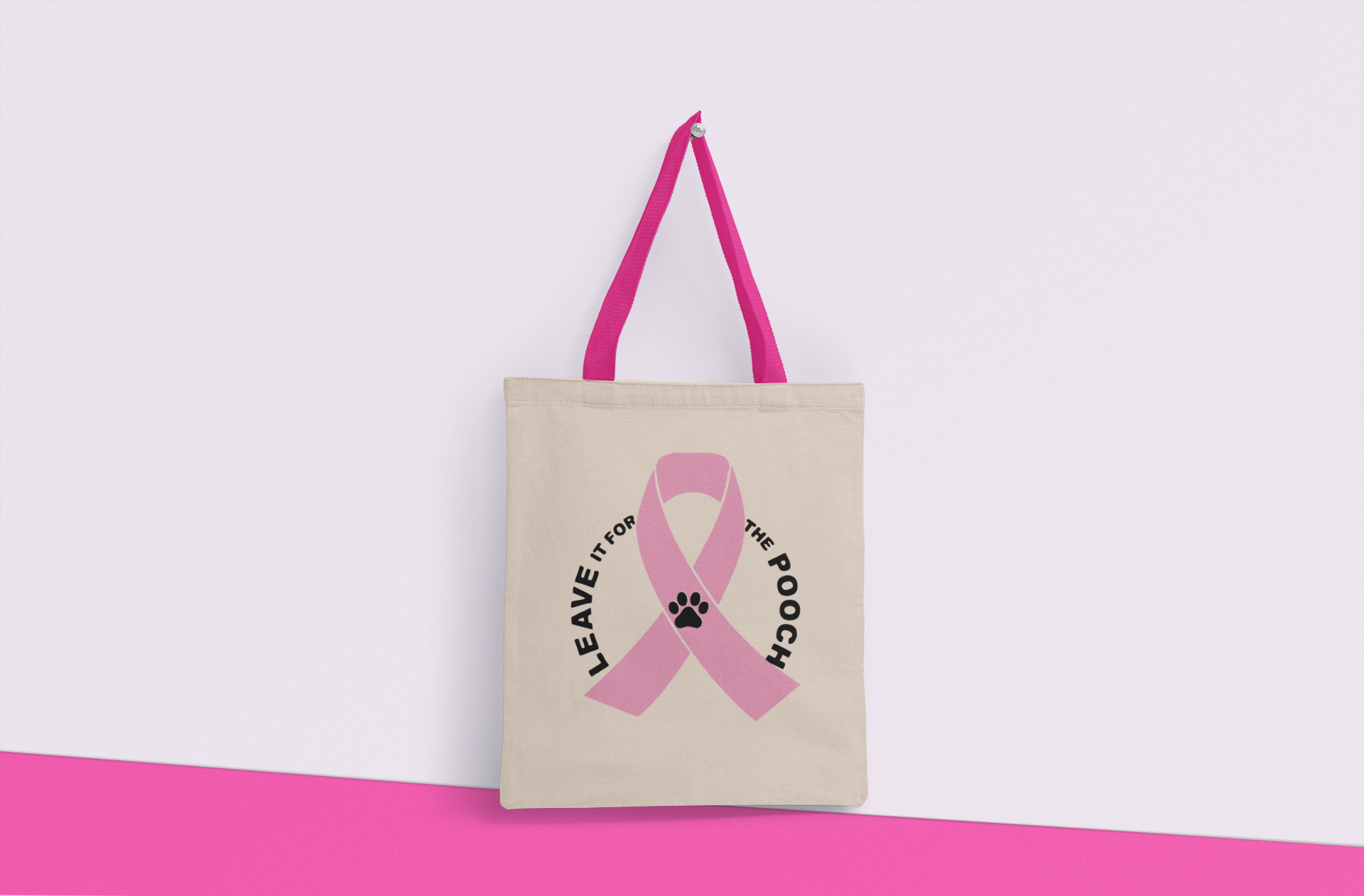 Pooch Cancer Awareness Color Handle Tote