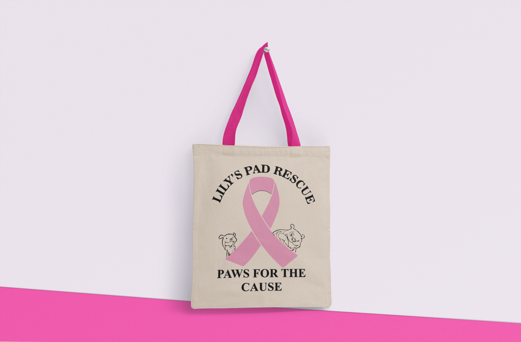 Lily's Pad Cancer Awareness Color Handle Tote