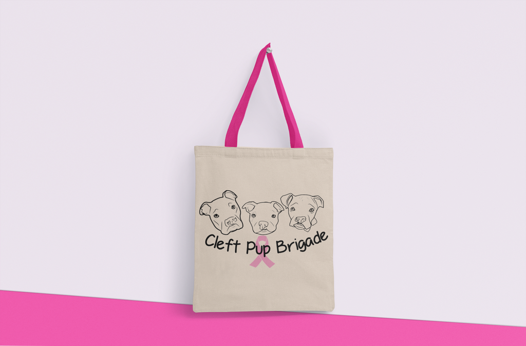 Cleft Pup Brigade Cancer Awareness Color Handle Tote