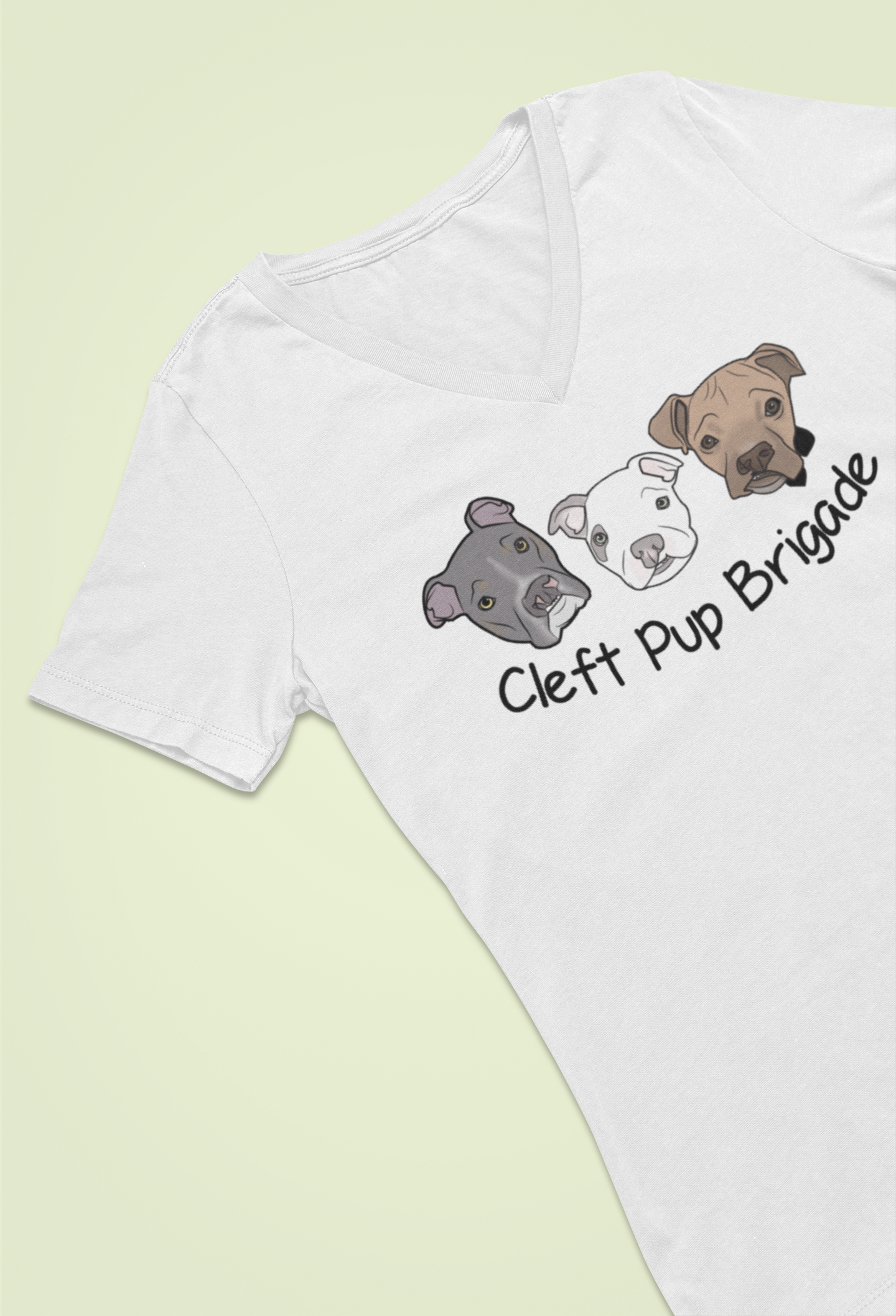 Cleft Pup Brigade V Neck (available in several colors)