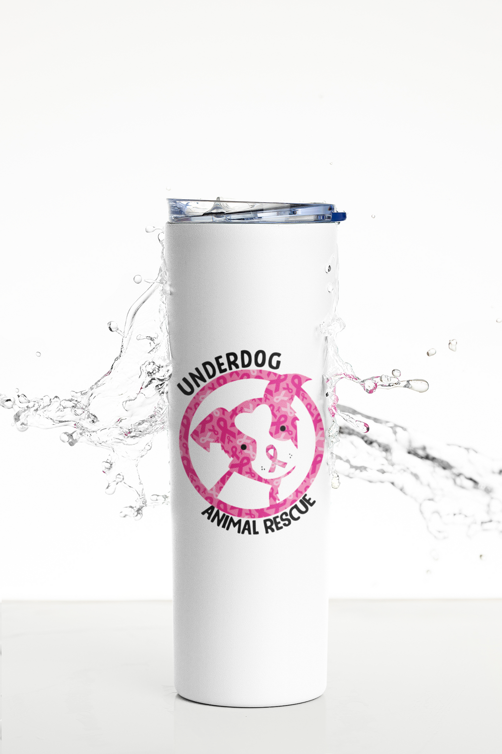 Underdog Cancer Awareness 20 oz Skinny Tumbler and Straw