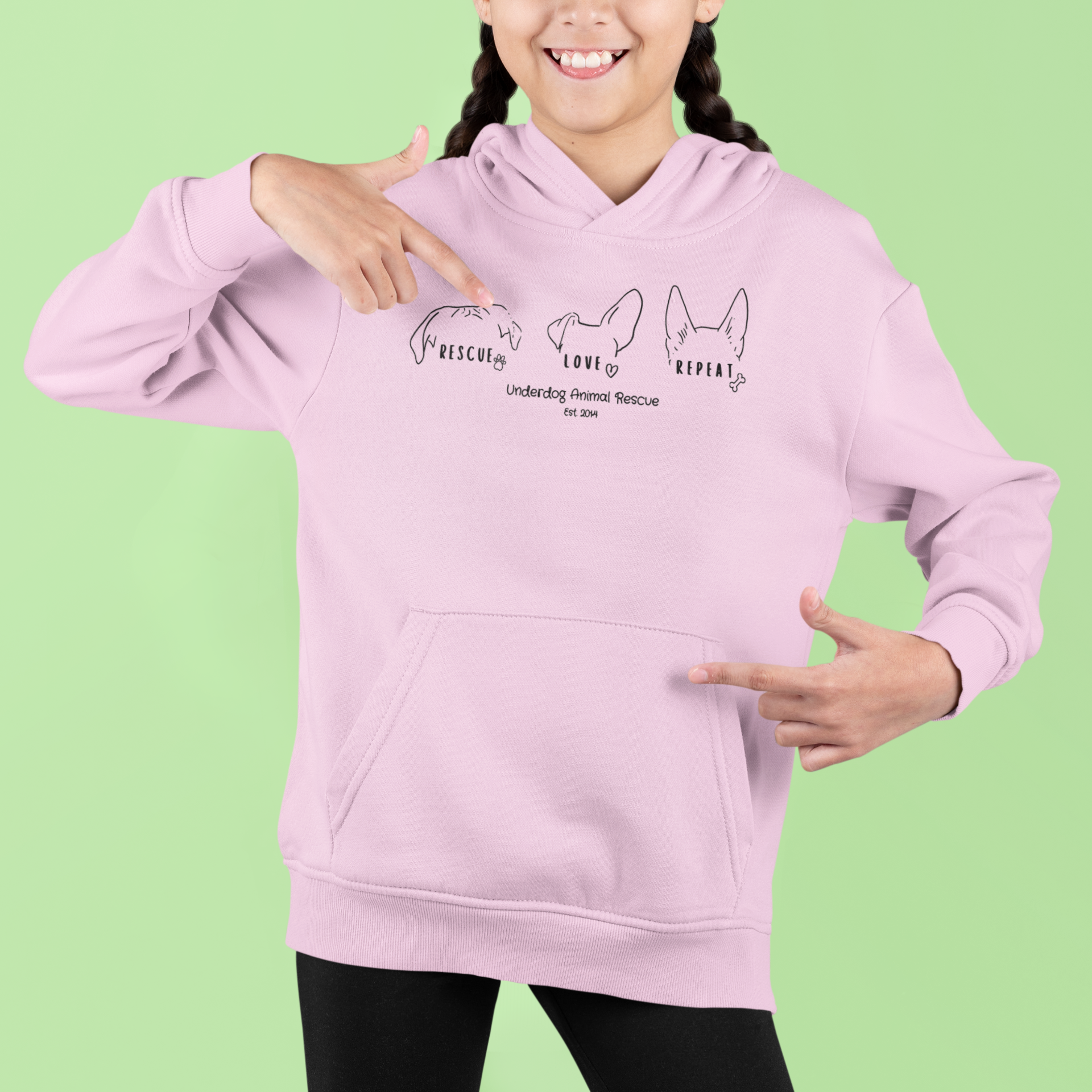 Underdog Rescue Love Repeat Youth Hoodie