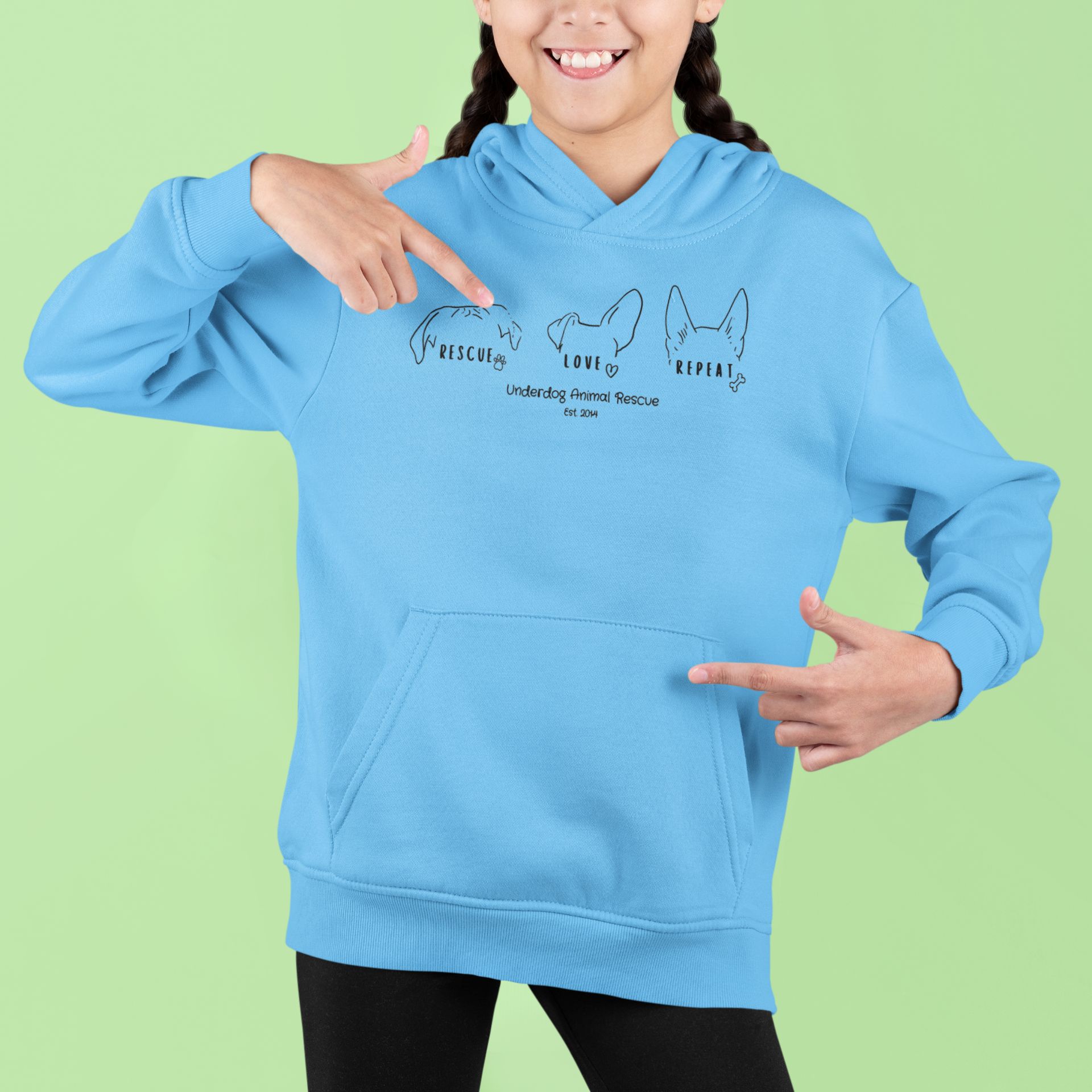 Underdog Rescue Love Repeat Youth Hoodie