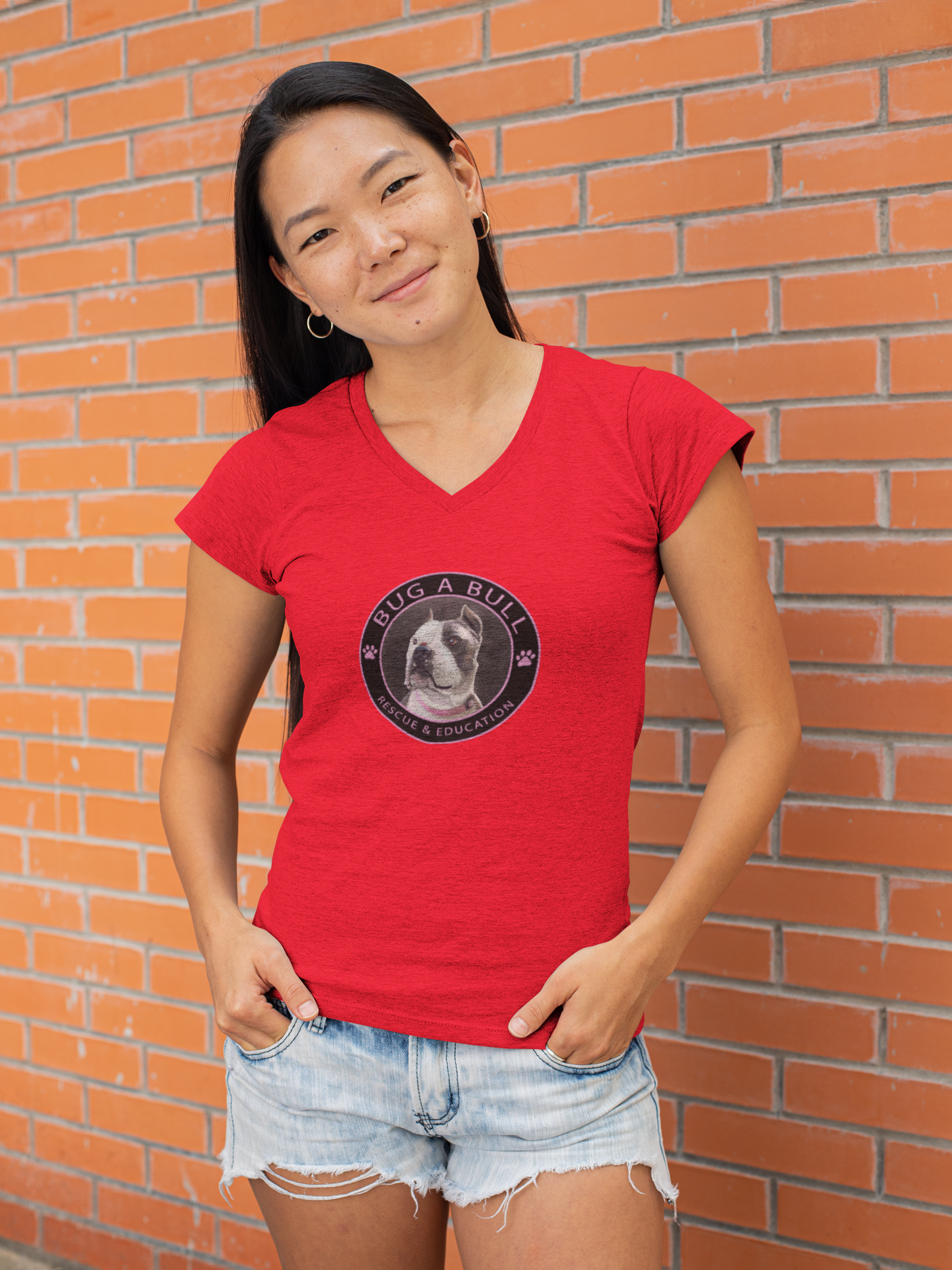 Bug A Bull Ladies Triblend Relaxed V-Neck (Available in several colors)