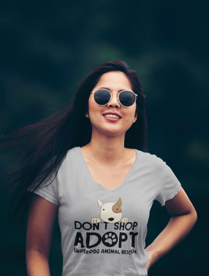 Adopt Don't Shop V-Neck (available in several colors)