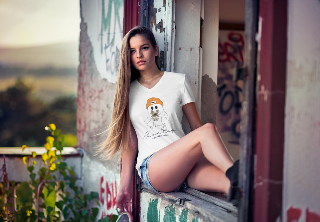 👻 June Bug Foundation “Spooky Cute” Women’s V-Neck Tee