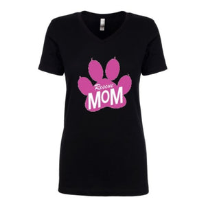 Rescue Mom - (Ladies V-Neck) - Ruff Life Rescue Wear