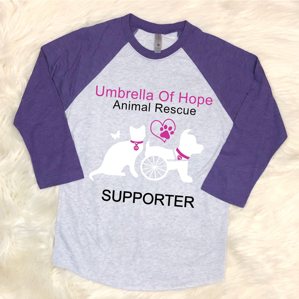 Umbrella of Hope - Raglan Tee - Ruff Life Rescue Wear