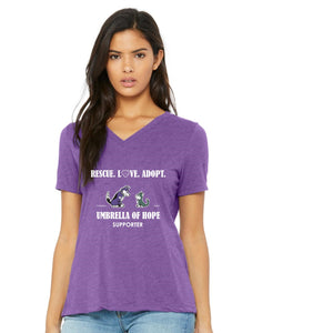 Umbrella of Hope Rescue-Relaxed Fit V-Neck - Ruff Life Rescue Wear