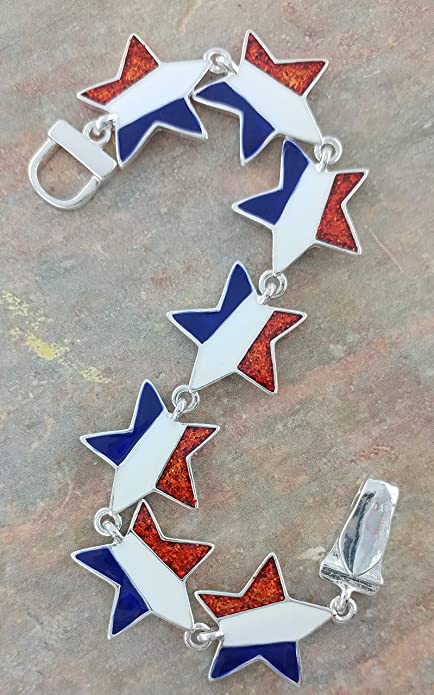 Silver Plated Patriotic Bracelet - Ruff Life Rescue Wear