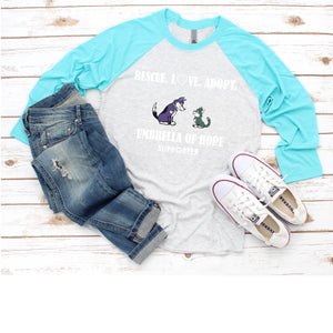 Umbrella of Hope Rescue - Raglan Tee - Ruff Life Rescue Wear