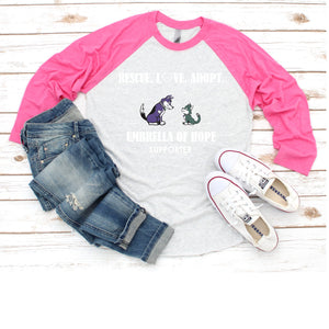 Umbrella of Hope Rescue - Raglan Tee - Ruff Life Rescue Wear