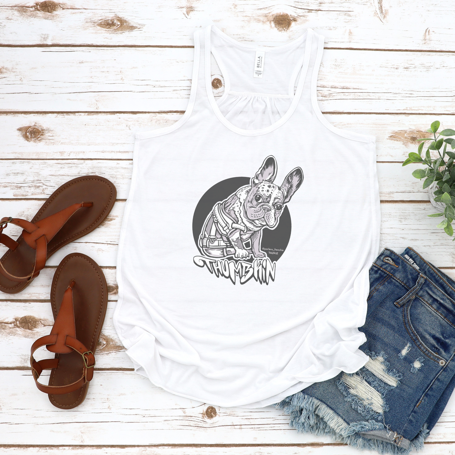 Thumbkin Flowy Racerback Tank - Ruff Life Rescue Wear