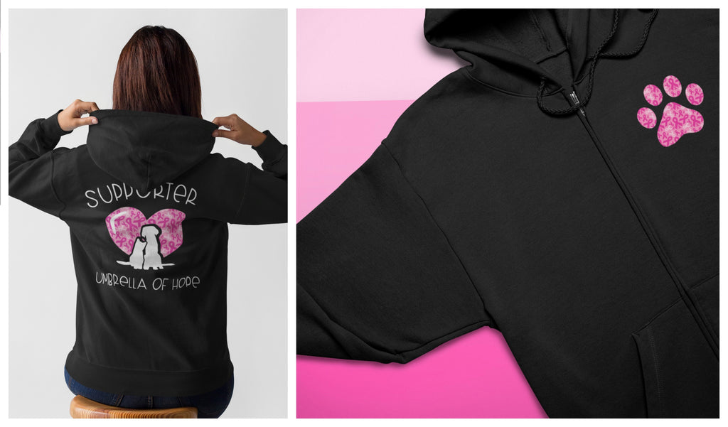 UOH Breast Cancer Awareness Zip Up Hoodie