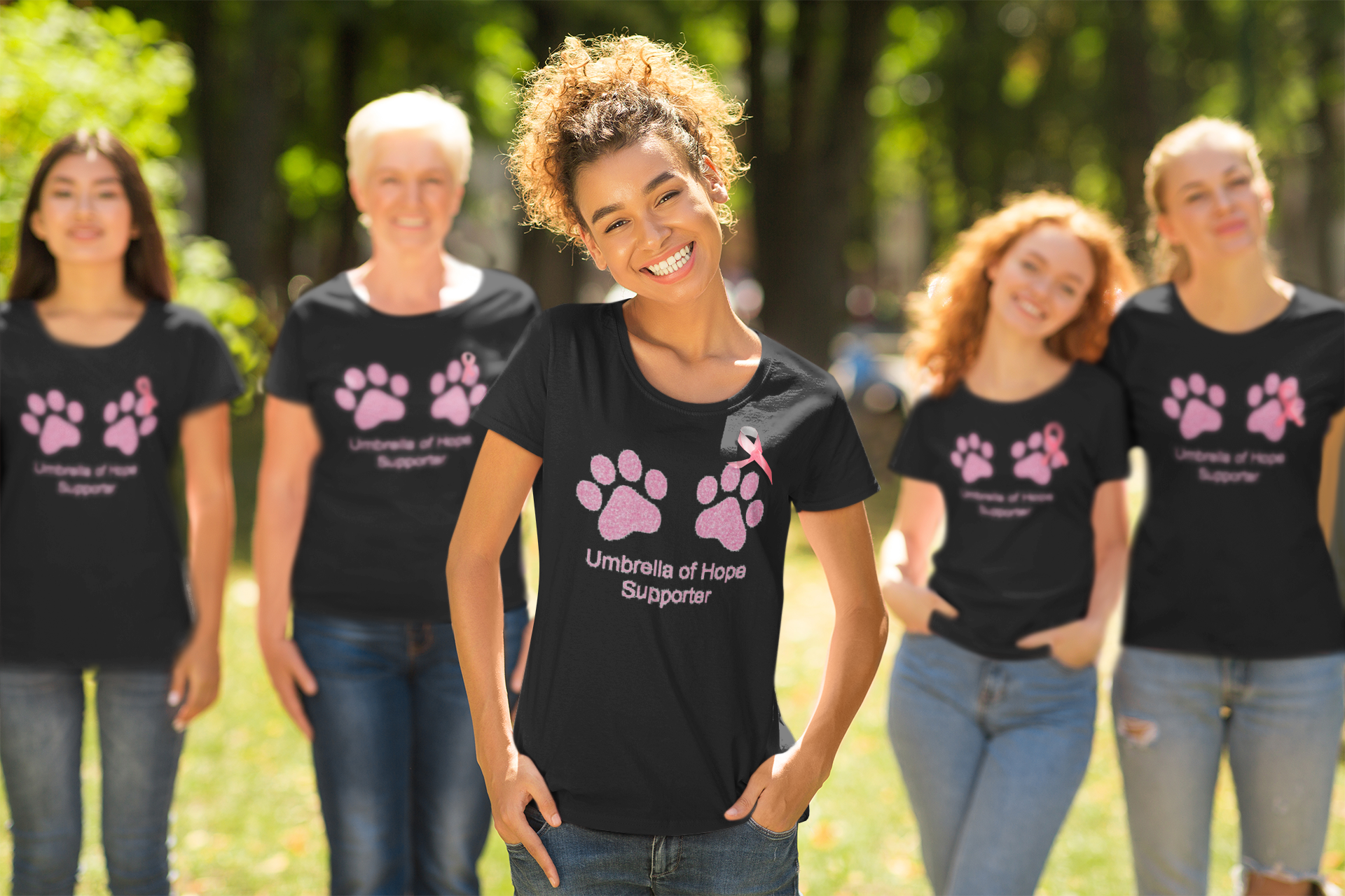 Breast Cancer Awareness Umbrella of Hope Unisex - Ruff Life Rescue Wear