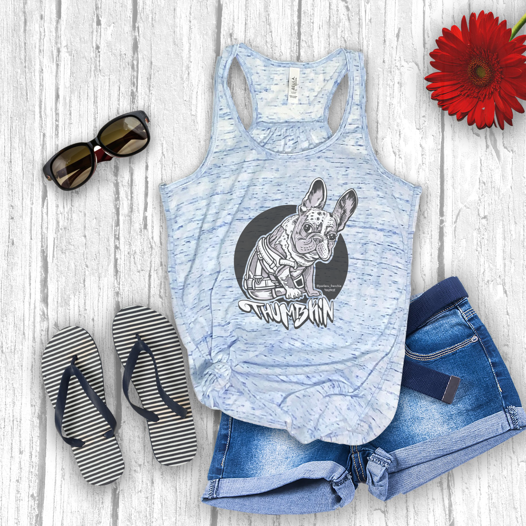 Thumbkin Flowy Racerback Tank - Ruff Life Rescue Wear