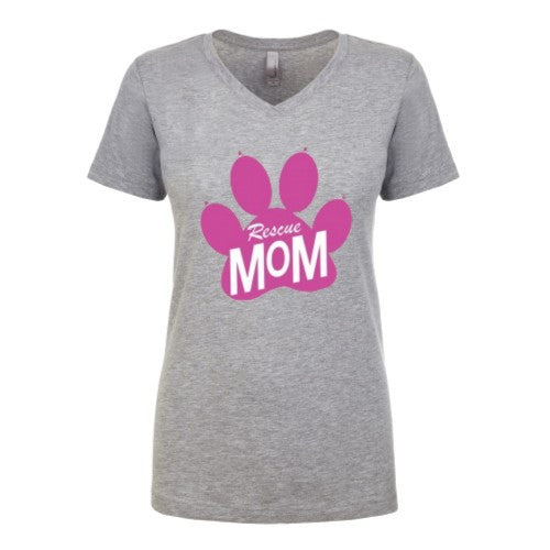 Rescue Mom - (Ladies V-Neck) - Ruff Life Rescue Wear