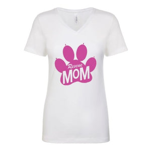 Rescue Mom - (Ladies V-Neck) - Ruff Life Rescue Wear