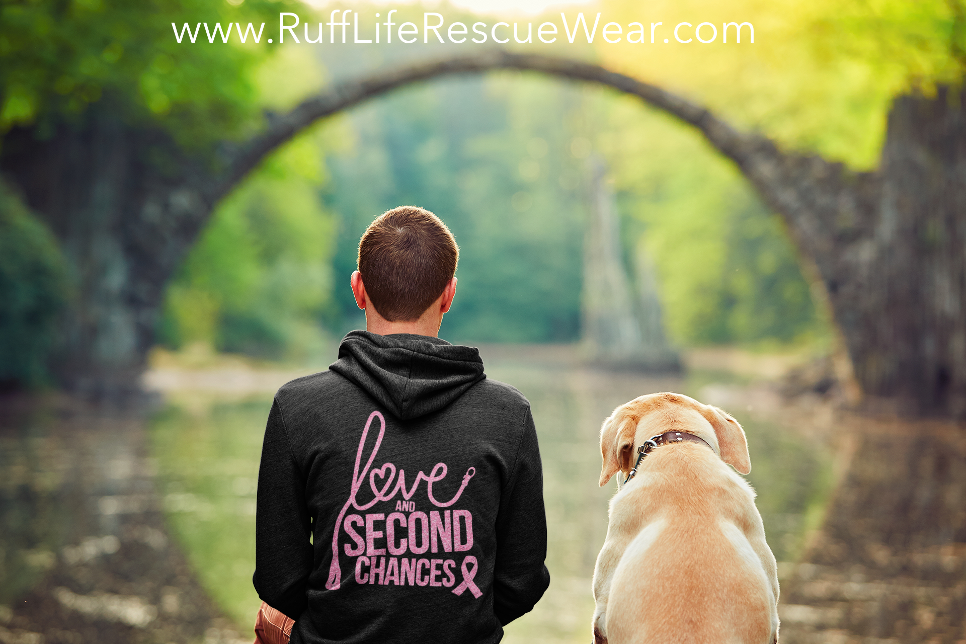 Love & Second Chances Breast Cancer Awareness Zip Up Hoodie - Ruff Life Rescue Wear