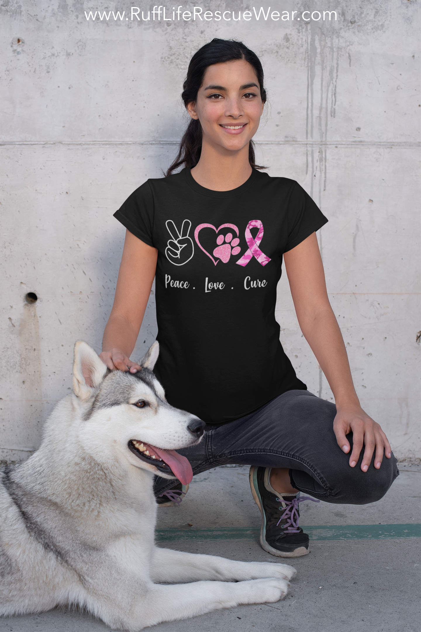 Peace Love Cure Unisex Tee - Ruff Life Rescue Wear