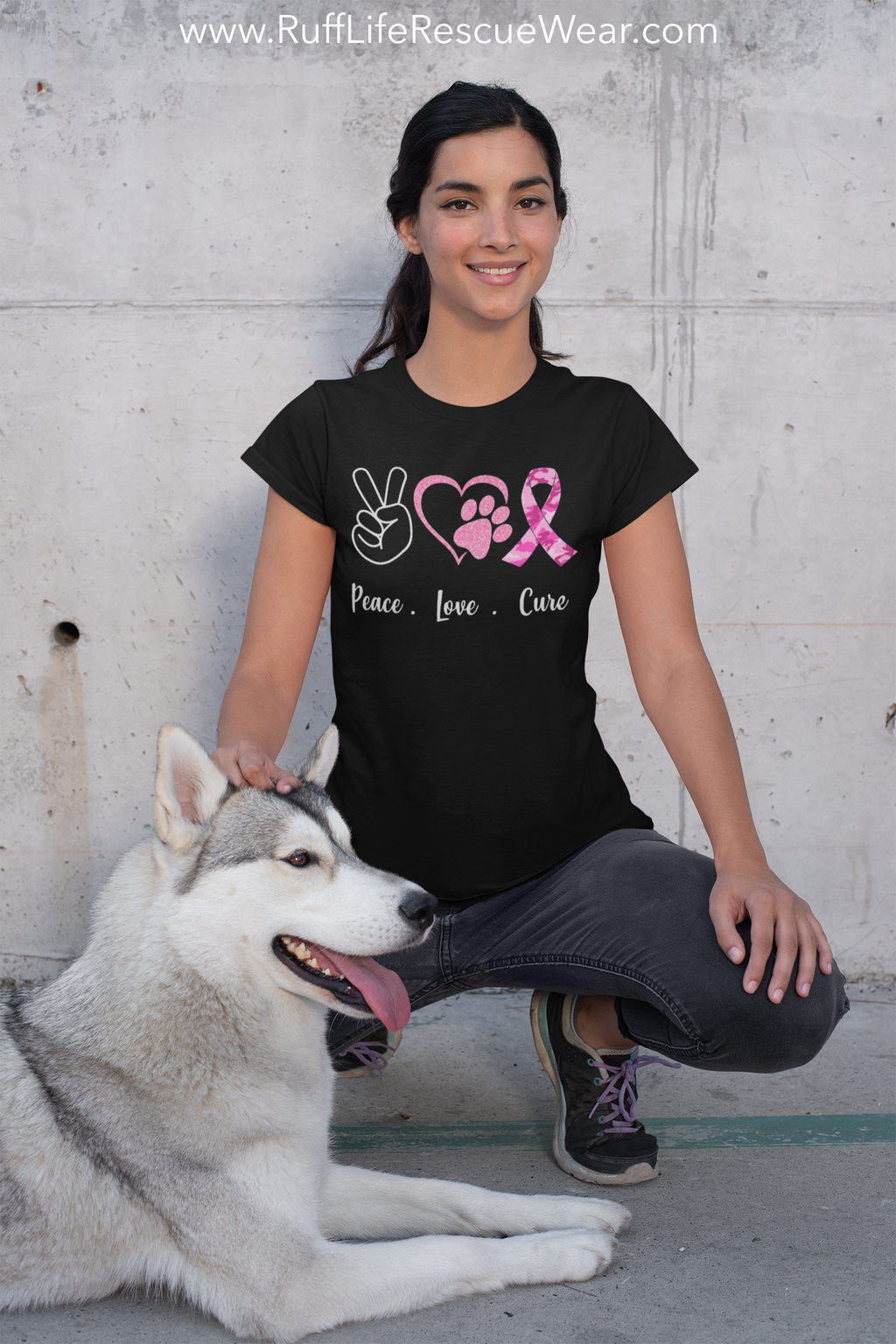 Peace Love Cure Unisex Tee - Ruff Life Rescue Wear