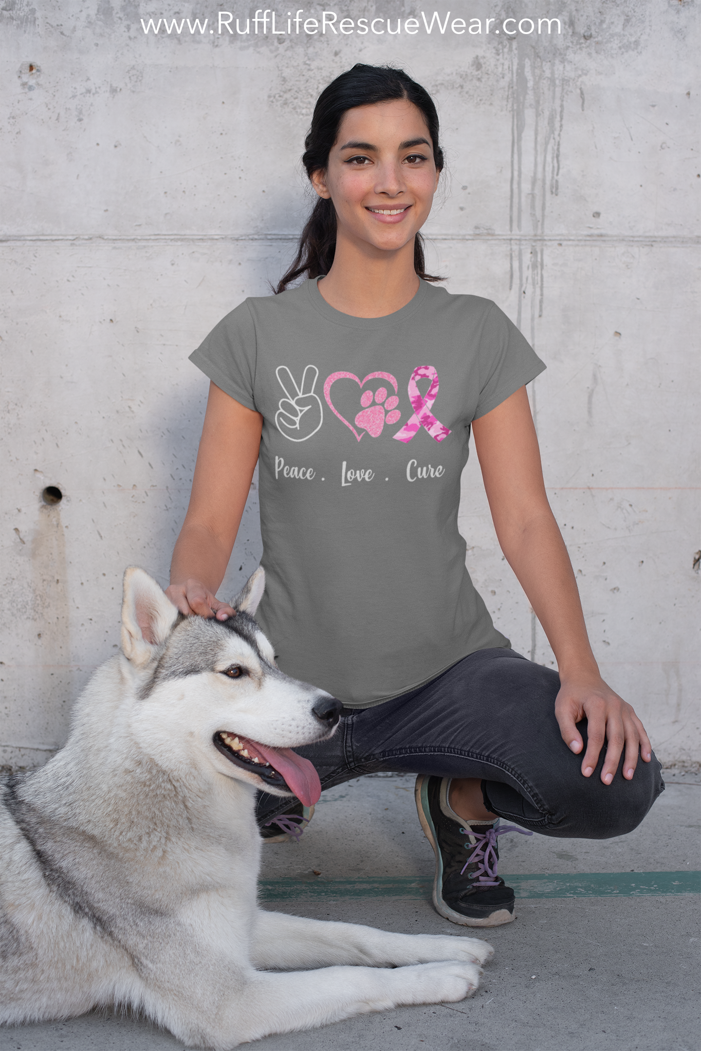 Peace Love Cure Unisex Tee - Ruff Life Rescue Wear